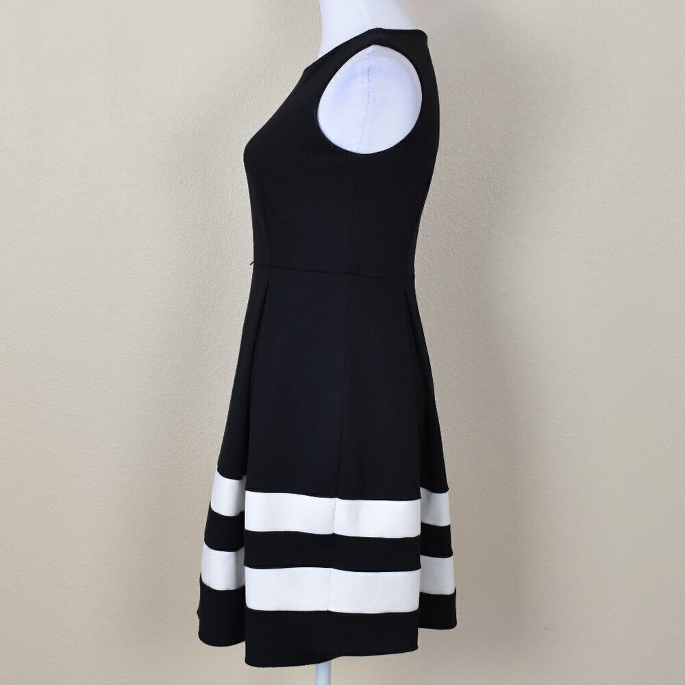 Calvin Klein Stripe A-Line Fit and Flare Dress - Petite 6 - Picture 3 of 7